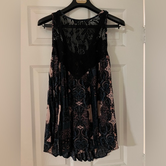 Free People Count Me in Trapeze Mini Dress Top Size Small - Picture 3 of 6